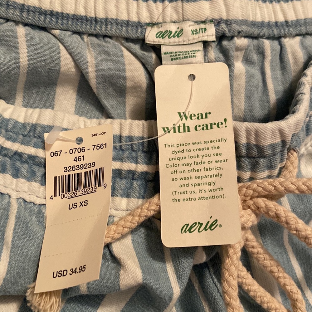 Aerie NWT chambray striped shorts size XS - Picture 3 of 4